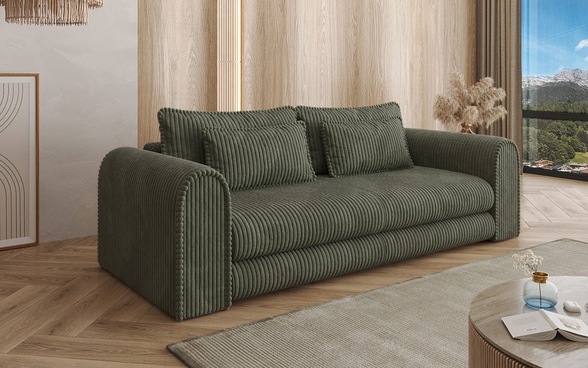 Designer Sofa Lil Buddy 3 Sitzer mit Schlaffunktion und Stauraum in Breitcord