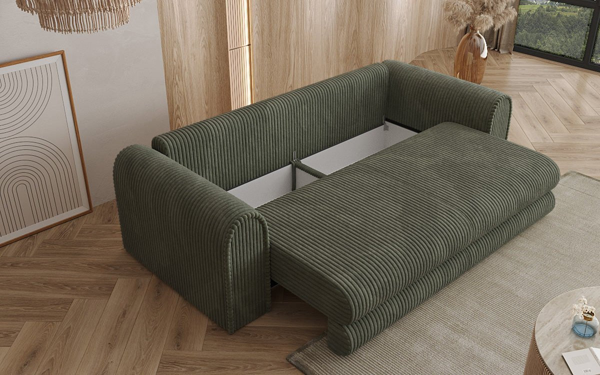 Designer Sofa Lil Buddy 3 Sitzer mit Schlaffunktion und Stauraum in Breitcord