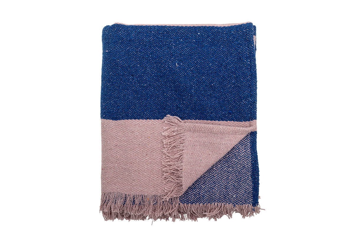 Überwurfdecke Cove - Blau, aus recycelter Baumwolle