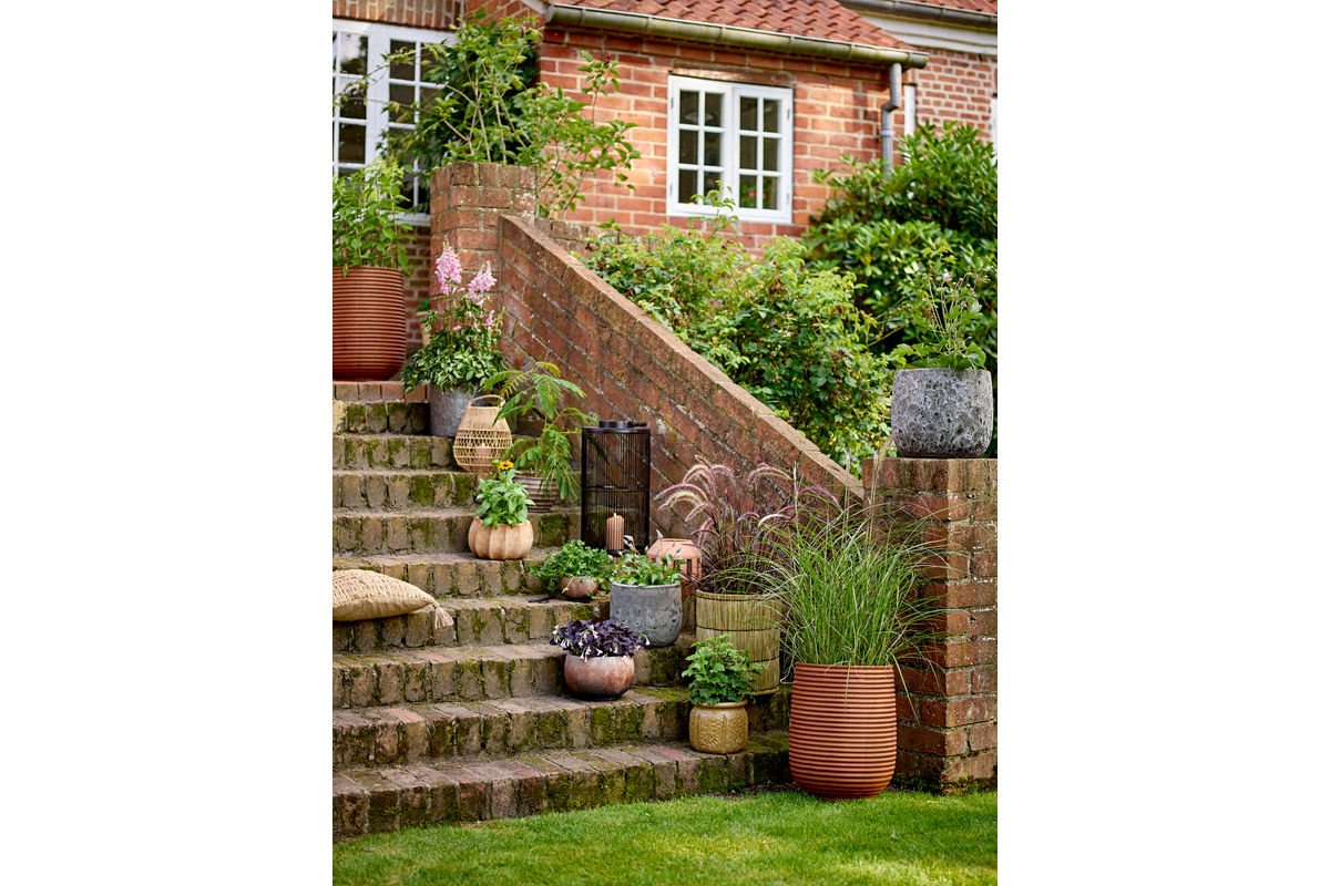 Blumentopf-Set „Rustea“ – Braun in Rostoptik (2-teilig)