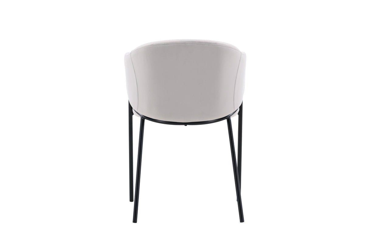 2er Set - Stuhl Calyra mit hellgrauem Samtstoff