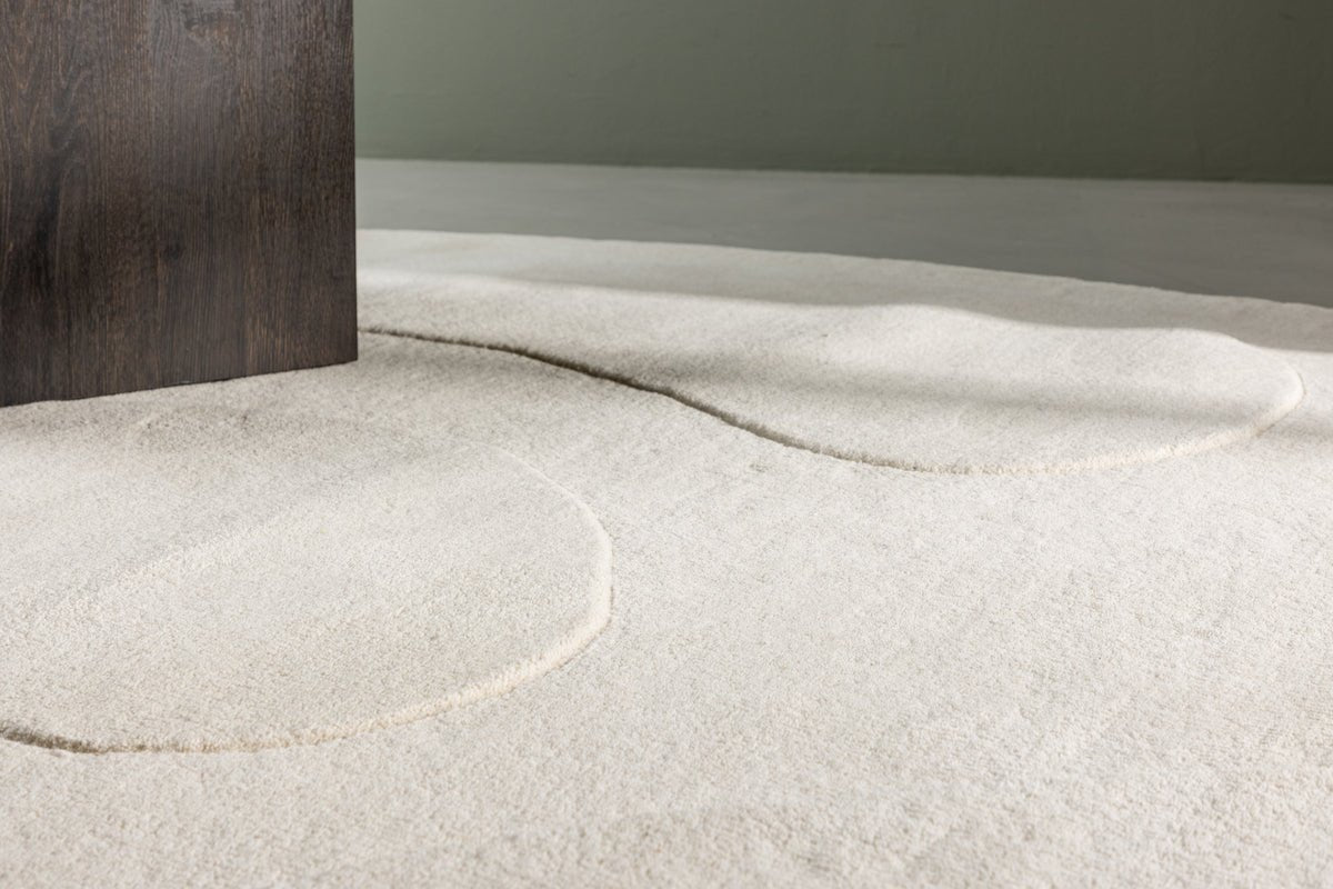 Teppich Caelen – ovale Form in Schwarz & Weiß aus Baumwolle