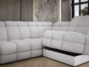 Designer Ecksofa Lima mit elektrischer Schlaffunktion in Bouclé