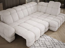 Designer Ecksofa Lima mit elektrischer Schlaffunktion in Bouclé