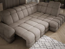 Designer Ecksofa Lima mit elektrischer Schlaffunktion in Bouclé