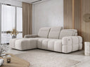 Designer Ecksofa Arosa mit elektrischer Schlaffunktion in Bouclé