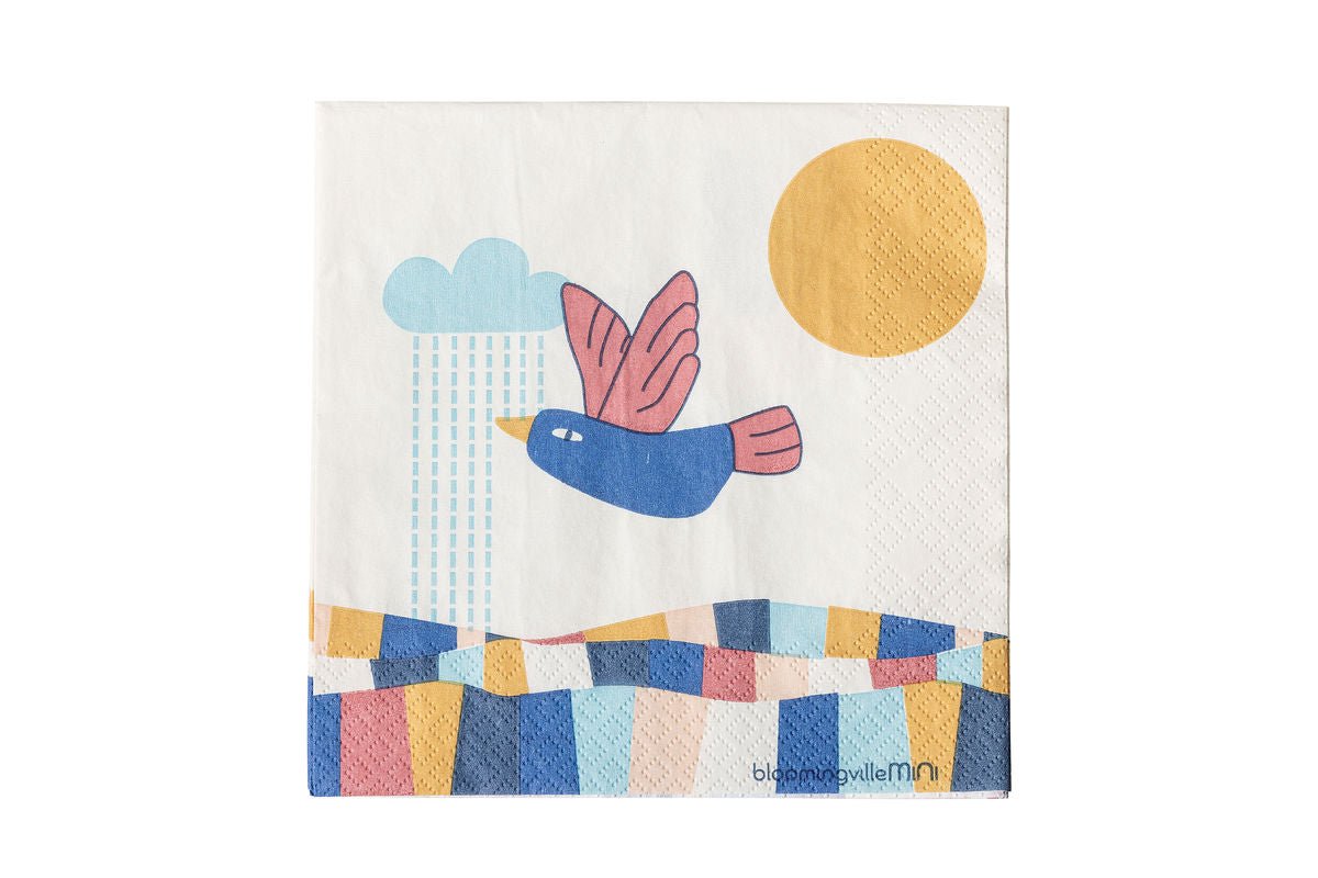 Kinder-Servietten „Birdy“ – Naturfarbenes Papier (20er-Set)