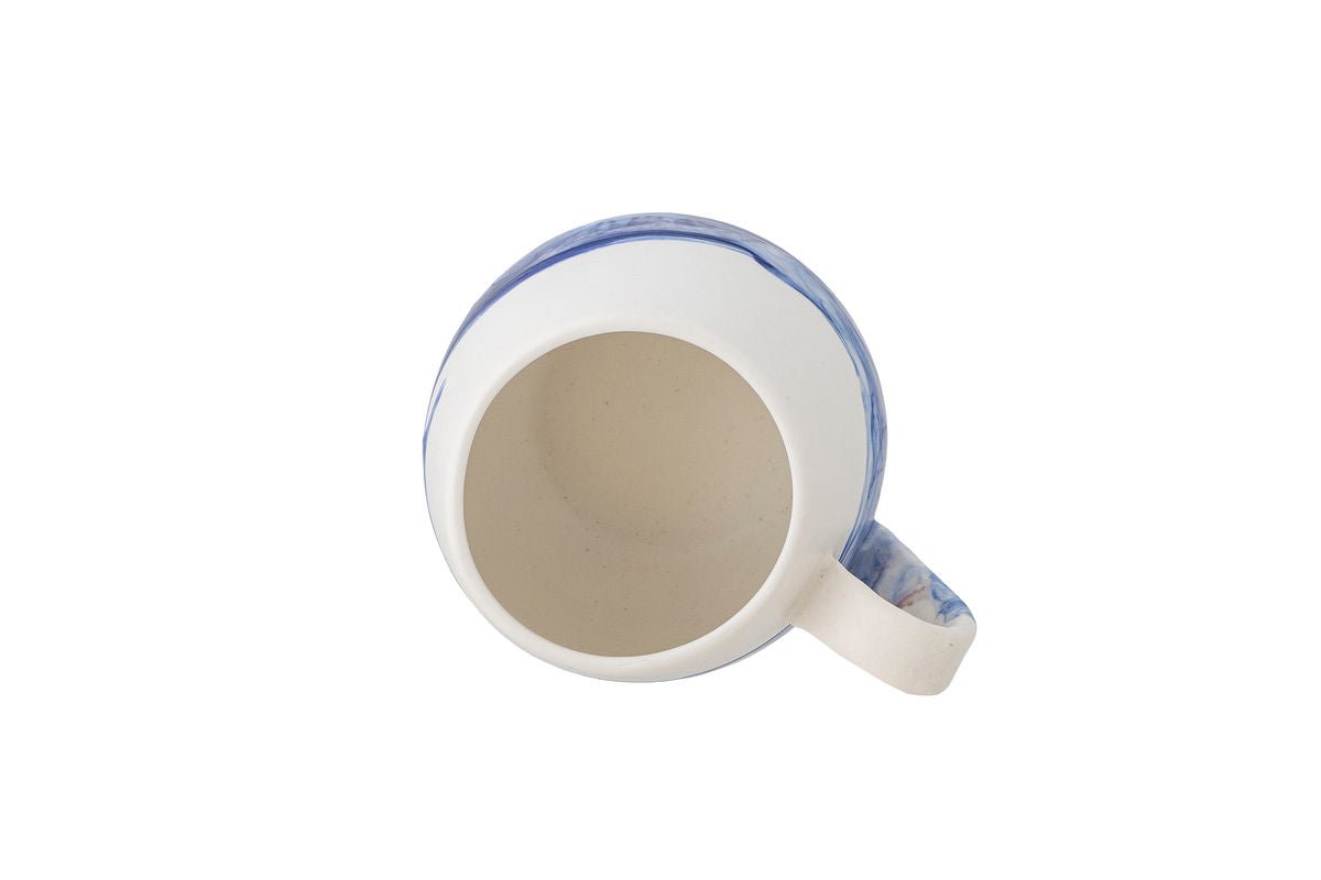 Becher-Set Fjordé – Blau- weiß Steingut (4-teilig)