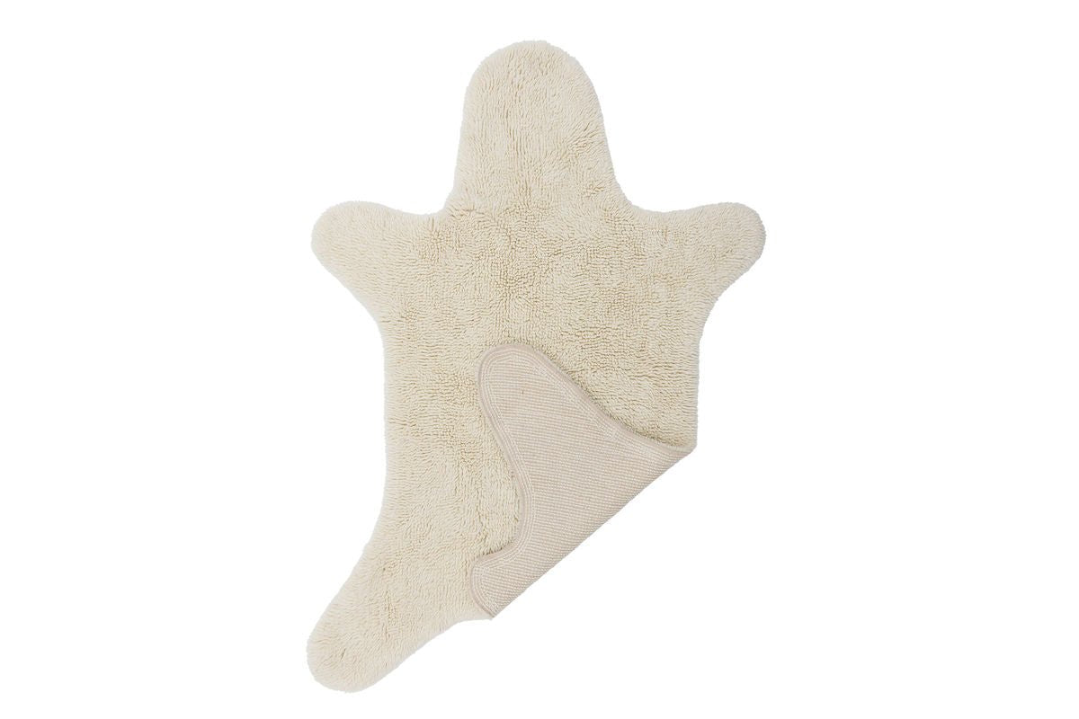Kinder-Teppich „Björn“ – Weißer Wollteppich in Bärenform