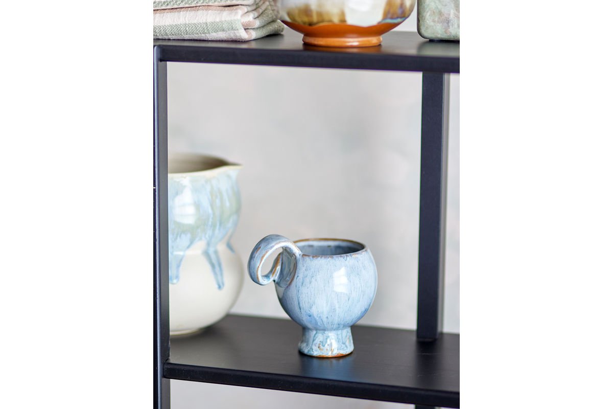 Becher-Set Haldin – Blaues Steingut (4-teilig)