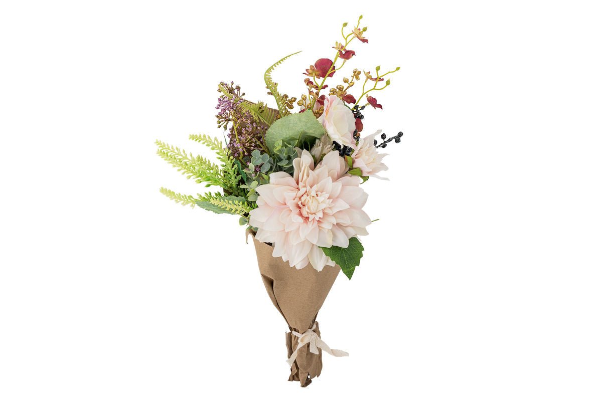 Künstlicher Blumenstrauß Selene – Roséfarbene Blütenkomposition