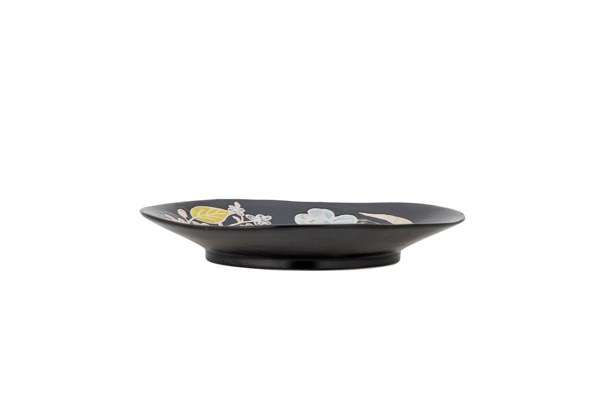 Servierplatte Coco – Geprägtes Blumenmuster mit matter Glasur