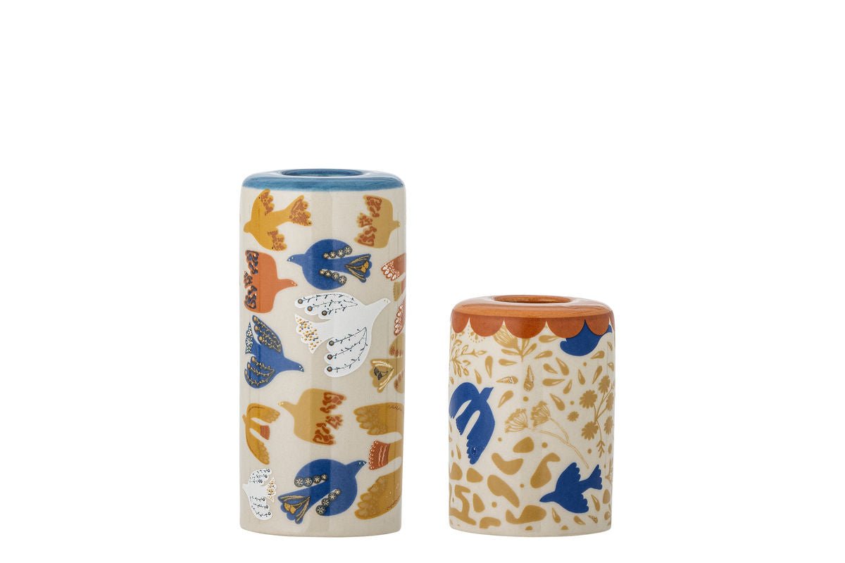 Kerzenhalter Relio – Steingut in Bunt(2er-Set)