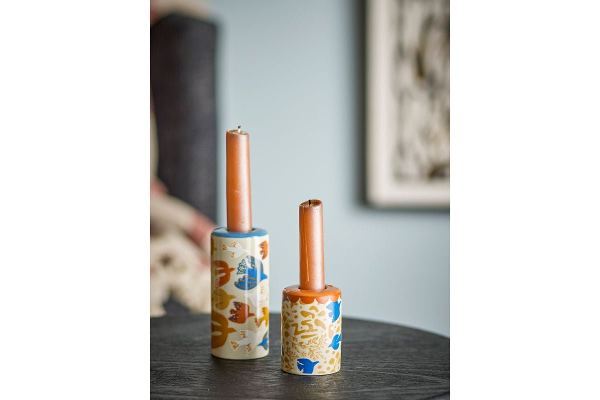 Kerzenhalter Relio – Steingut in Bunt(2er-Set)