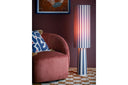 Stehlampe Feli – Velours-Schirm in Blau