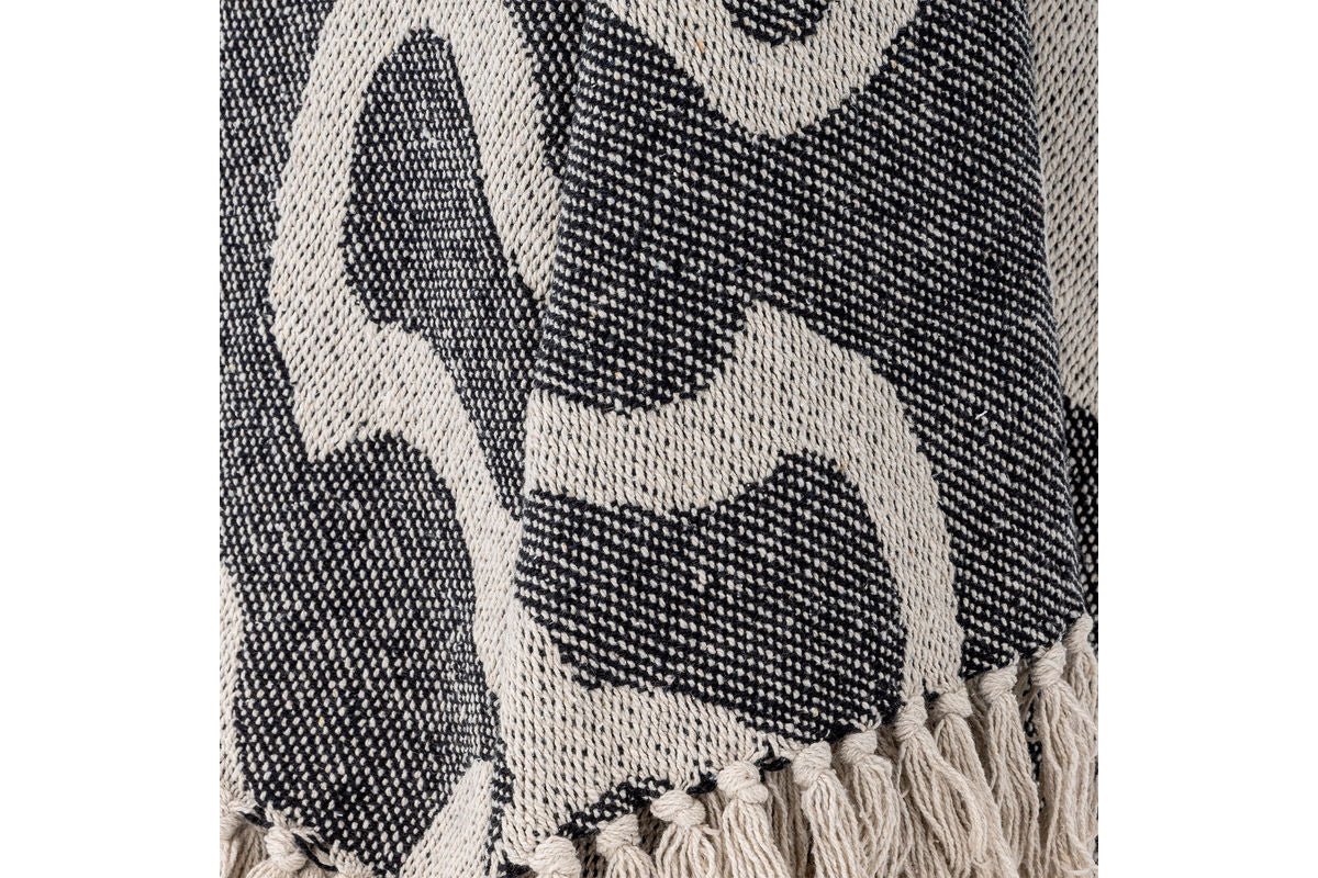 Tagesdecke Maris - Schwarz, aus recycelter Baumwolle
