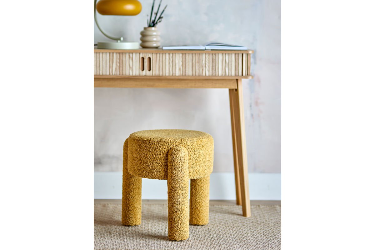 Beistellhocker Bini – Dekorativer Hocker in Gelb