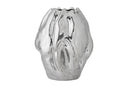 Vase Argon – Silbernes Steingut