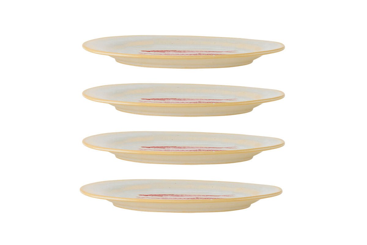 Teller-Set Maris – Steingut mit Fischmotiv (4er-Set)