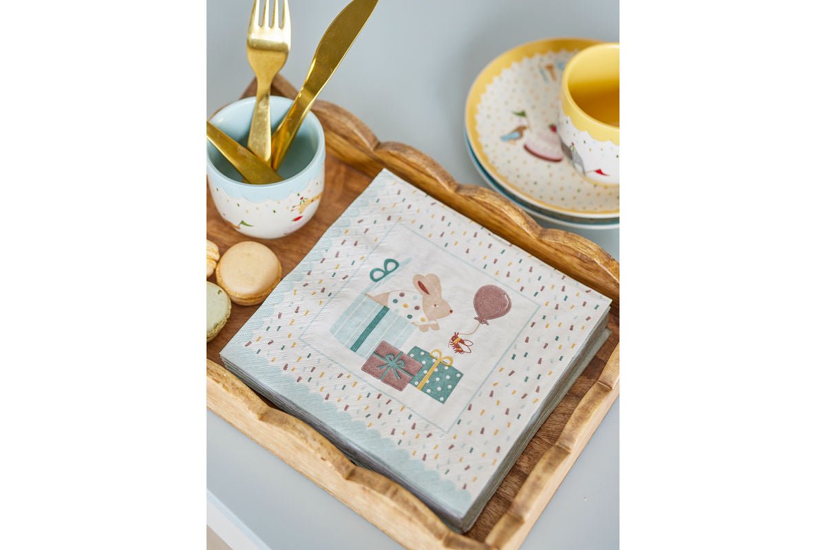 Kinder-Servietten „Party Friends“ – Blaues Papier (20er-Set)