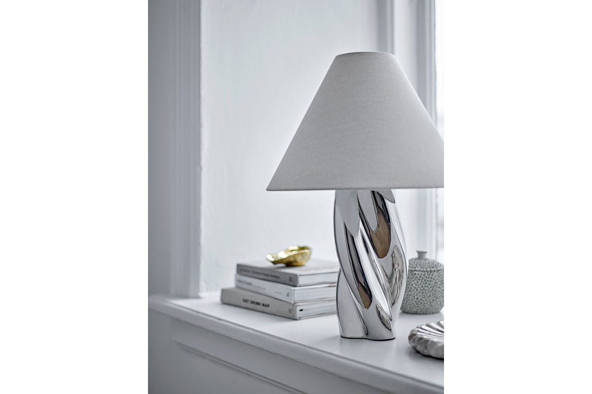 Tischlampe Astro - versilbertes Steingut