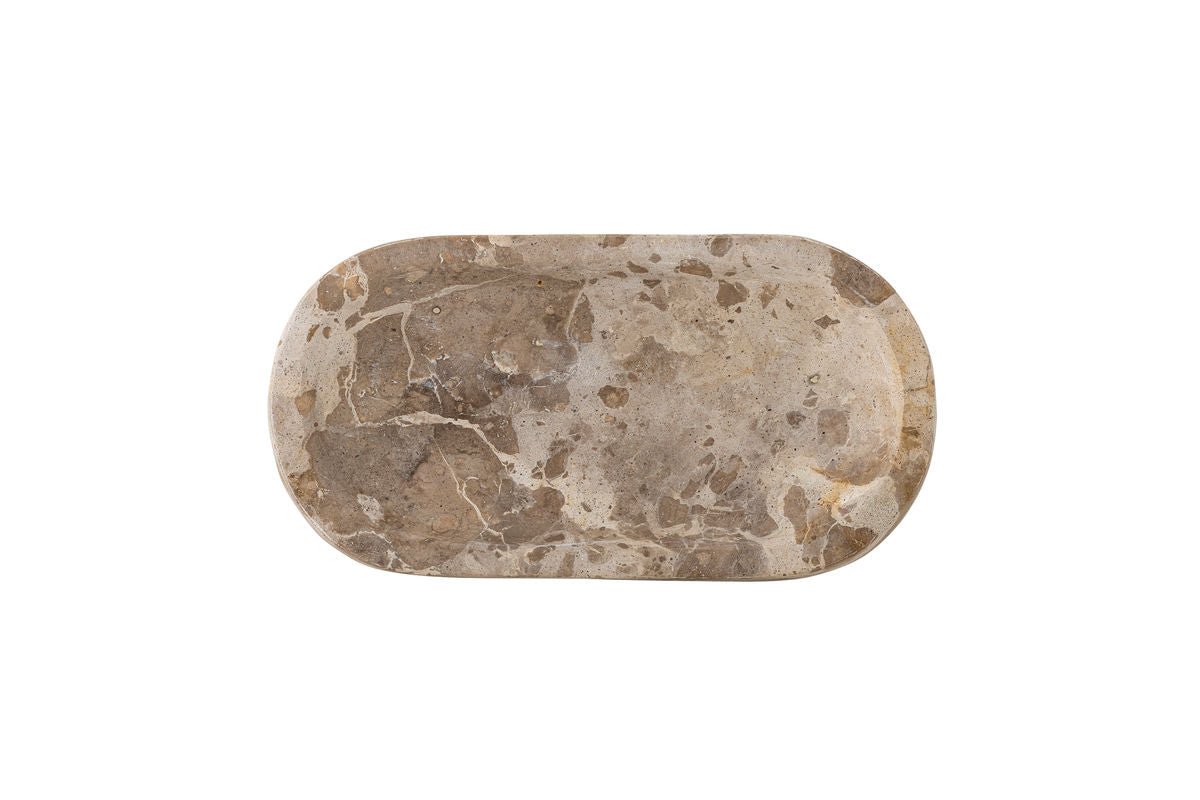 Tablett Ardesia – Polierter Naturmarmor in hellem Ton