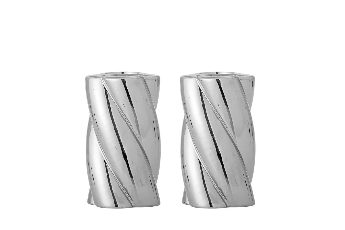 Kerzenhalter Silvertwin – aus Steingut