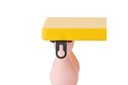 Kinderregal Lyon – Gelbes Wandregal mit rosa Beinen