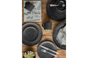 Modernes Geschirrset Fjoren, Schwarz , Steingut (Set aus 3x4 Teilen)
