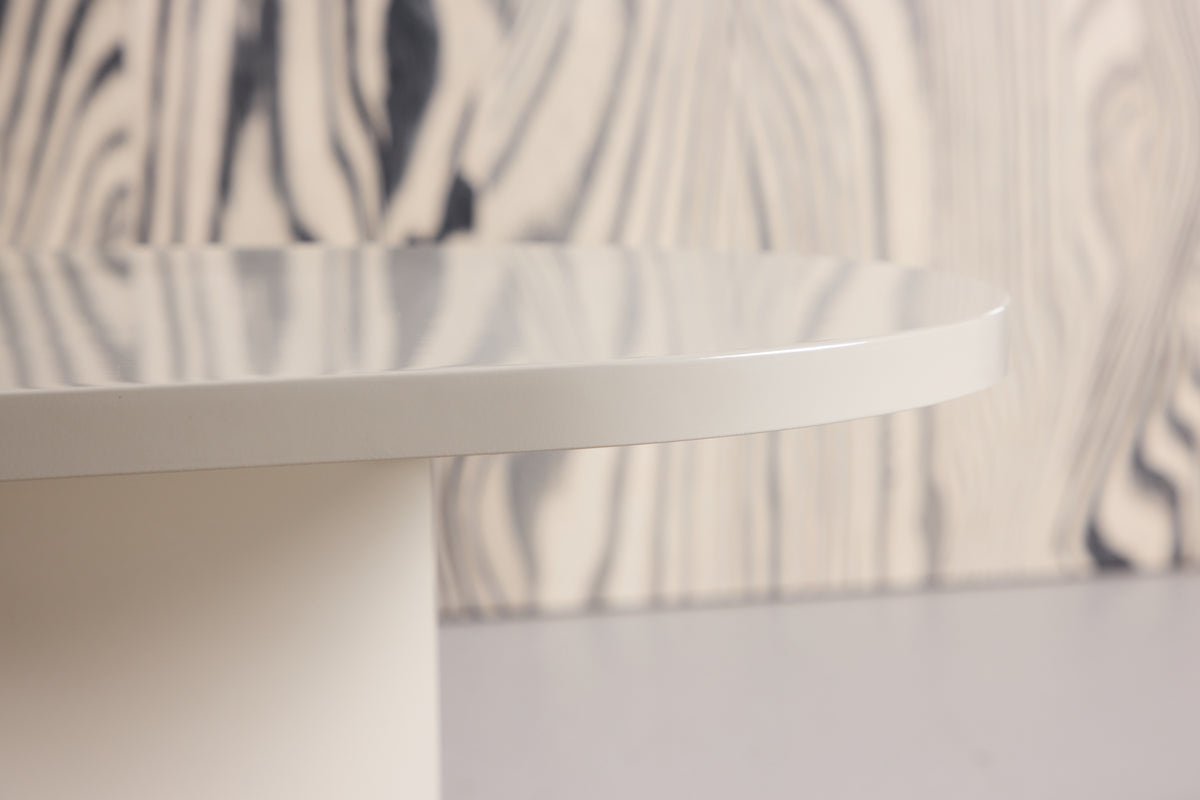 Couchtisch Evania in Beige - mit glänzender Oberfläche