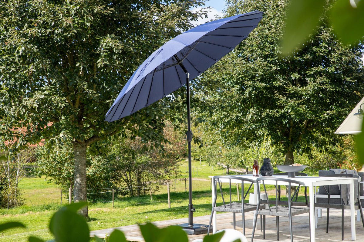 Garten Sonnenschirm Palma – Ø270 cm verfügbar in Weiß, Schwarz, Grau und Blau