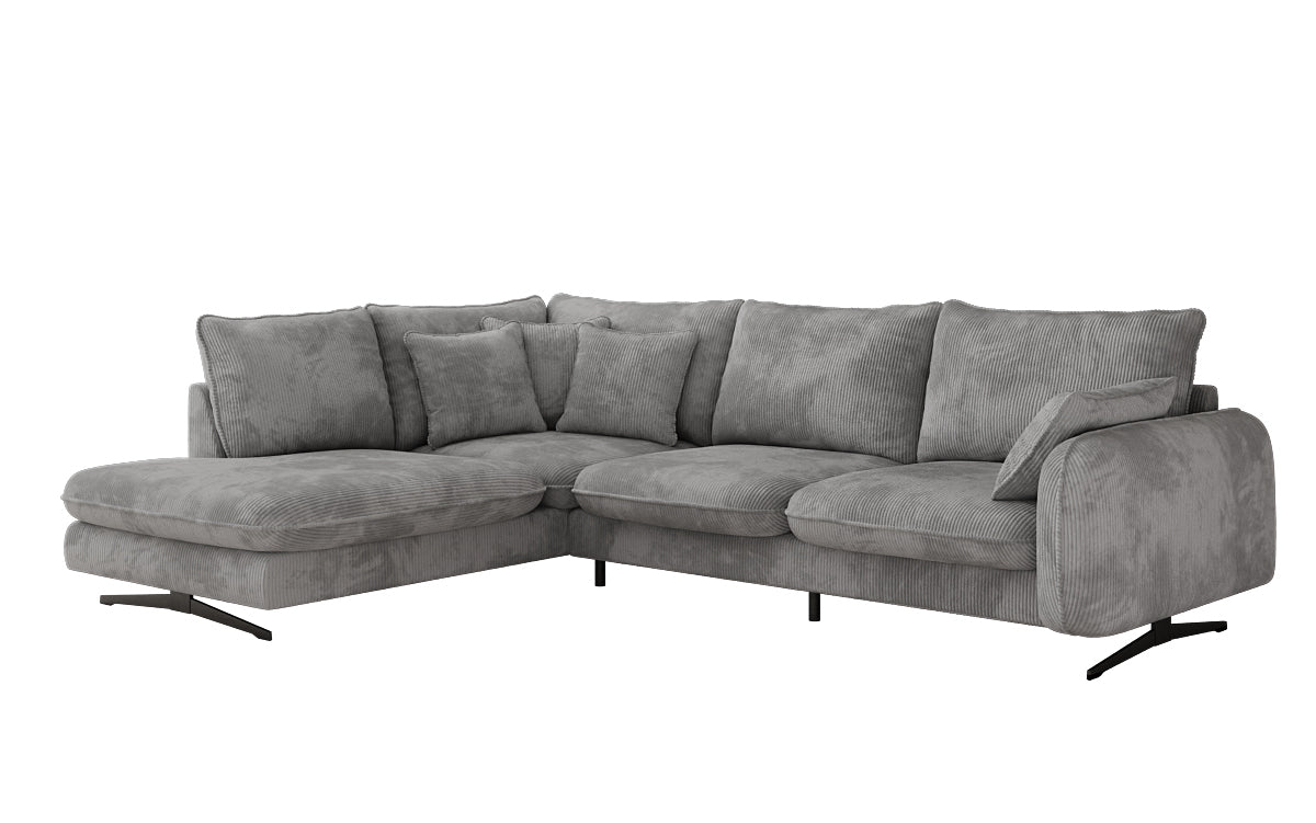 Designer Ecksofa Laguna mit Metallfüße in Cord