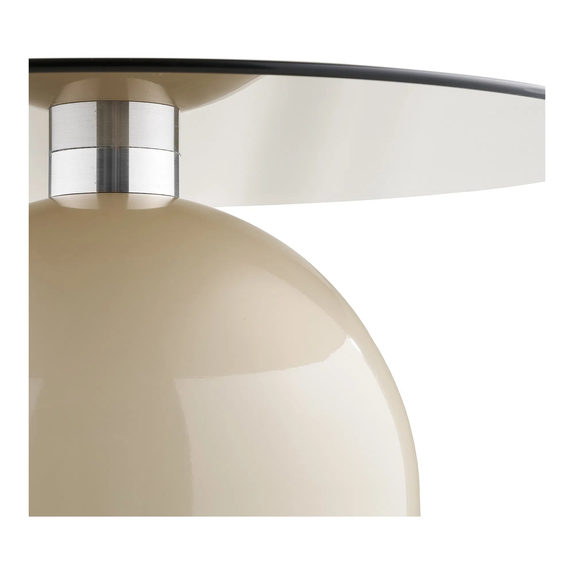 Couchtisch Solvaira – mit runder Glasplatte und skulpturalem Metallfuß