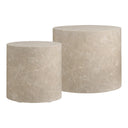 Designer Couchtisch Paris 2er Set Rund in Marmor Optik