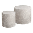 Designer Couchtisch Paris 2er Set Rund in Marmor Optik