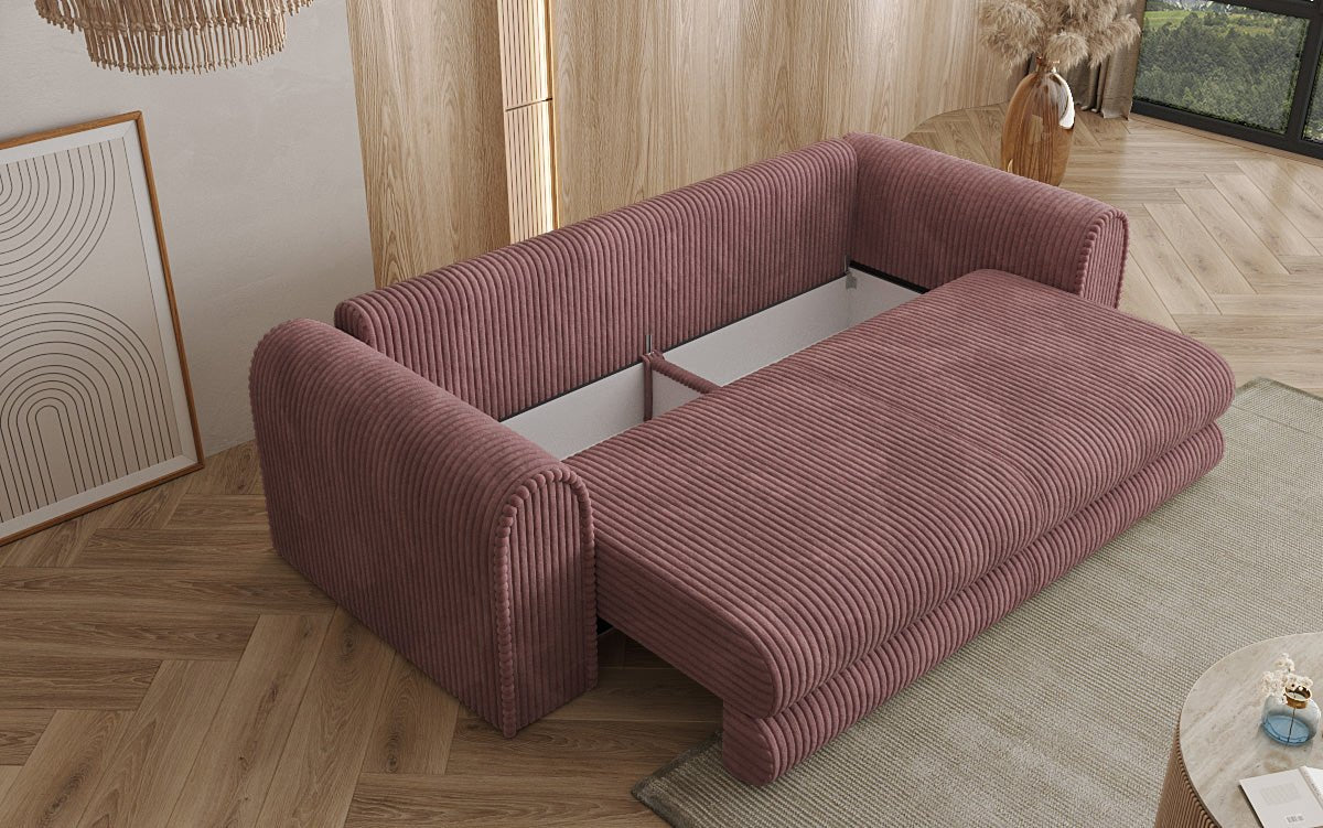 Designer Sofa Lil Buddy 3 Sitzer mit Schlaffunktion und Stauraum in Breitcord