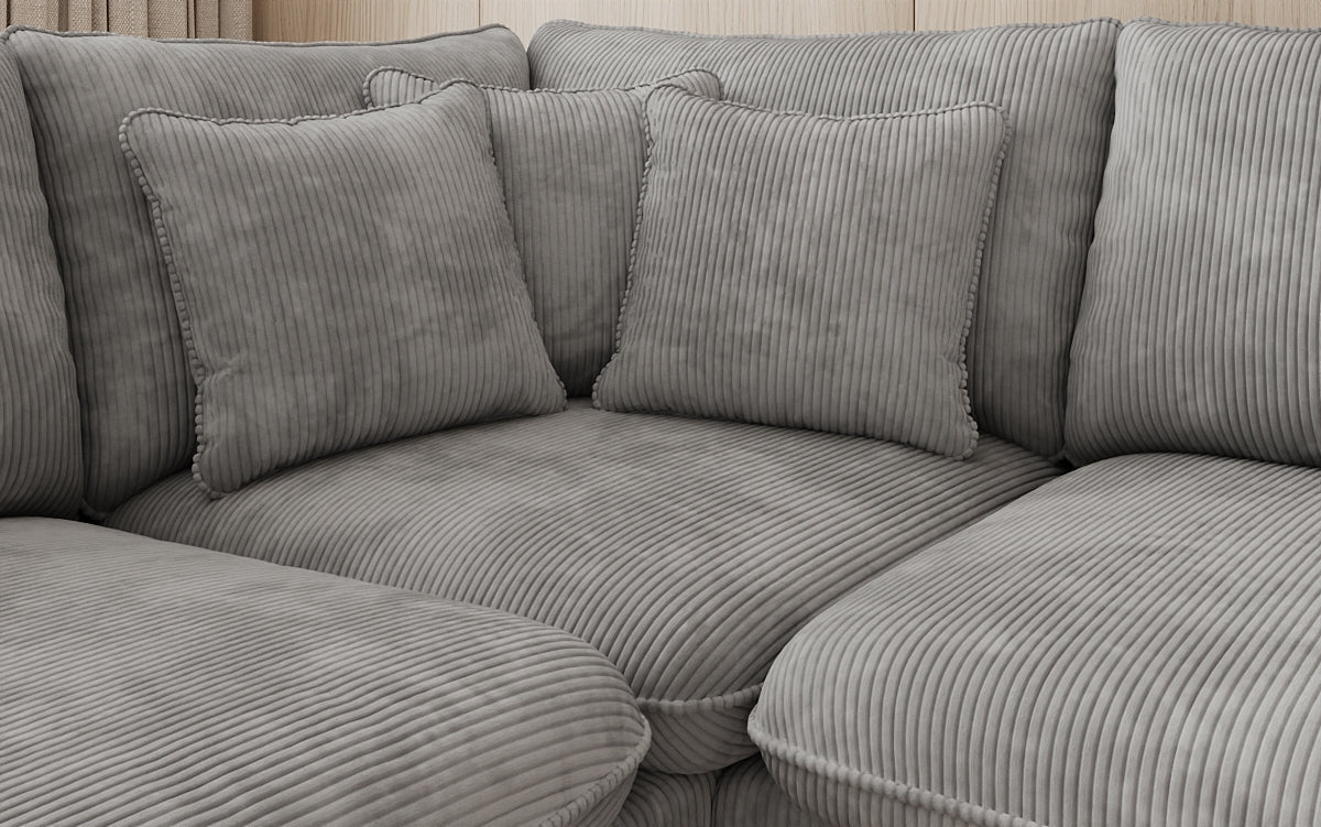 Designer Ecksofa Laguna mit Metallfüße in Cord