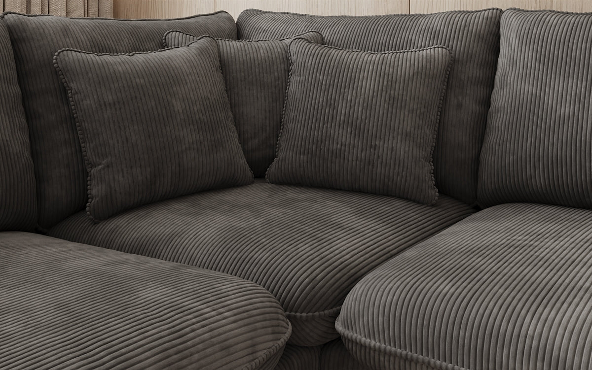 Designer Ecksofa Laguna mit Metallfüße in Cord