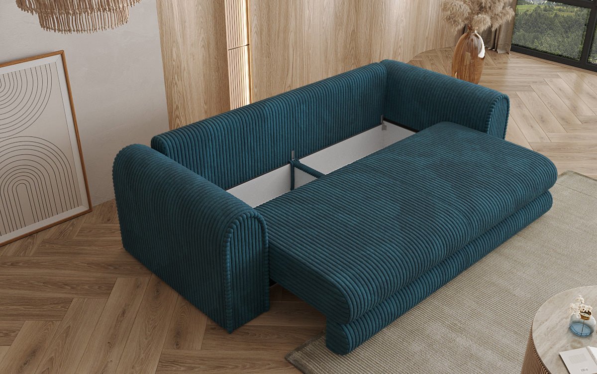 Designer Sofa Lil Buddy 3 Sitzer mit Schlaffunktion und Stauraum in Breitcord