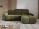 Designer Ecksofa Arosa mit elektrischer Schlaffunktion in Bouclé