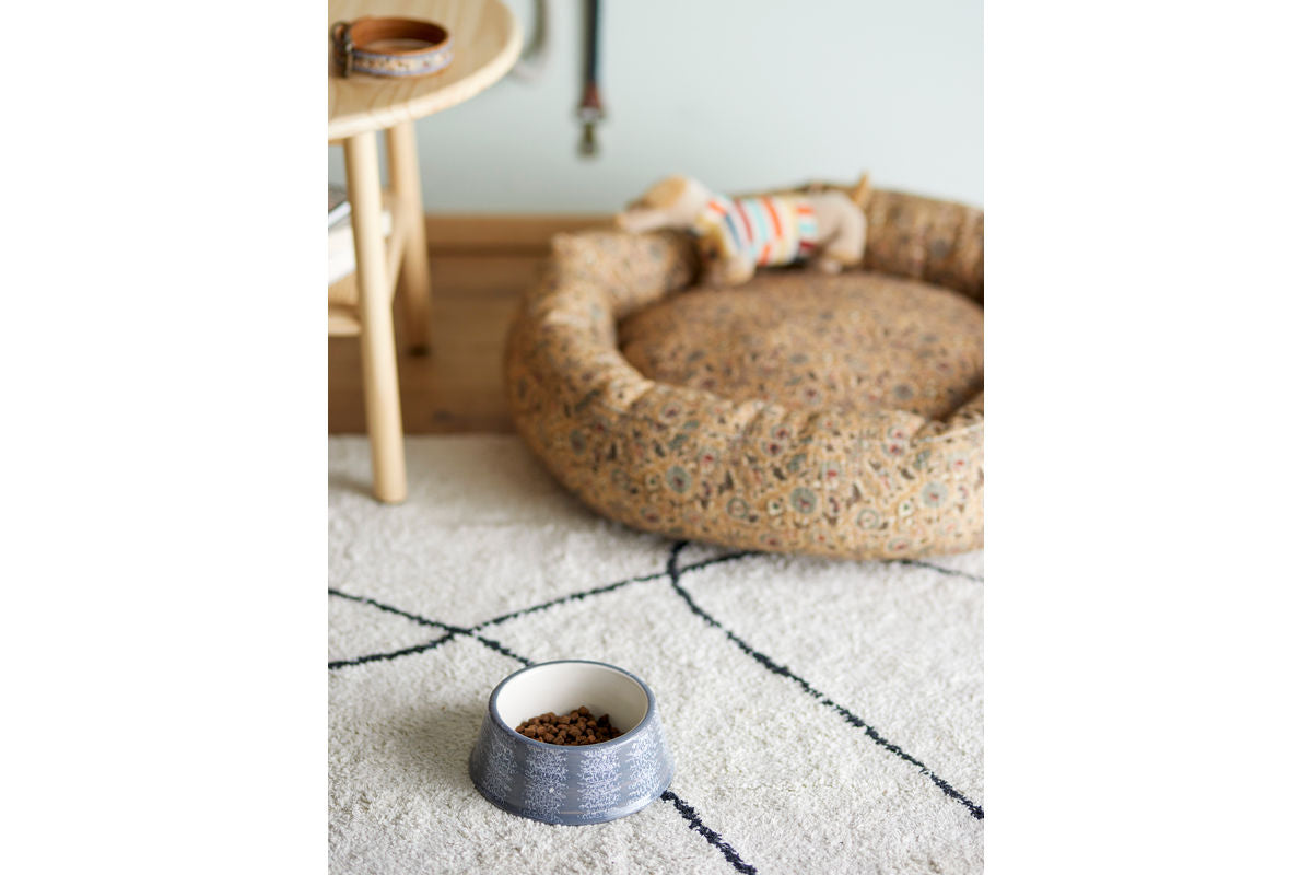 Haustierschale Theo – Steingut mit reaktiver Glasur in Grau