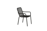 2er Set - Gartenstuhl Amy aus Aluminium in Schwarz, Beige