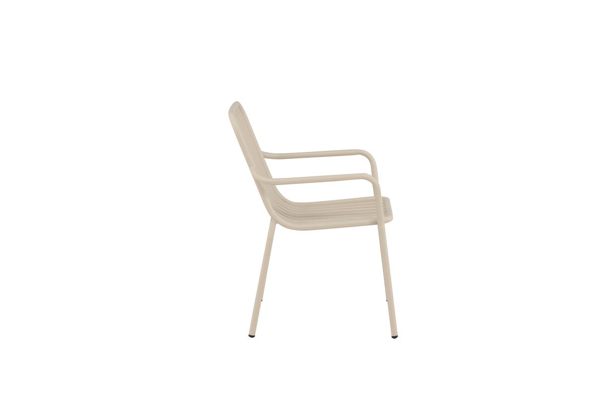 2er Set - Gartenstuhl Amy aus Aluminium in Schwarz, Beige