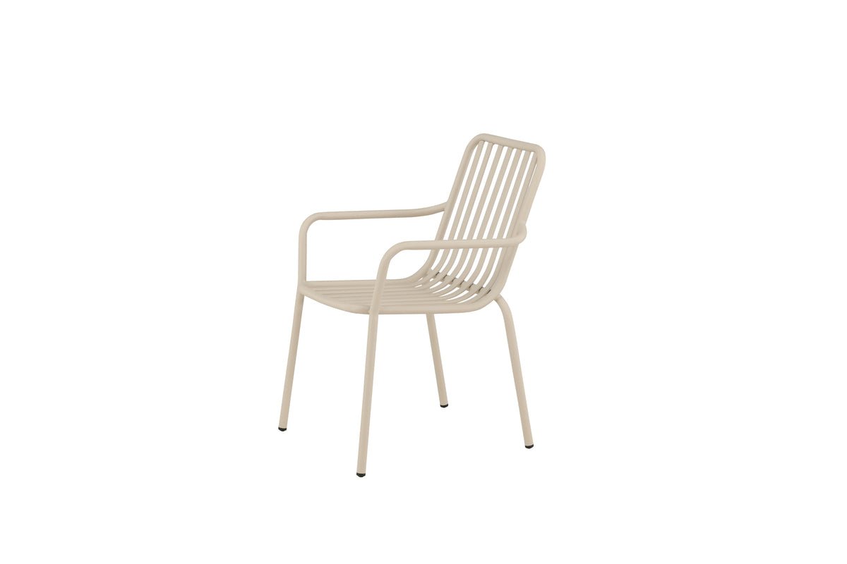 2er Set - Gartenstuhl Amy aus Aluminium in Schwarz, Beige