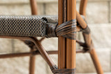 2er Set Gartenstuhl Corvo - ein braun-schwarzer Stuhl aus Aluminium mit Armlehne