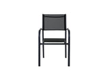 2er Set Gartenstuhl Ira - elegante schwarze Optik aus Aluminium