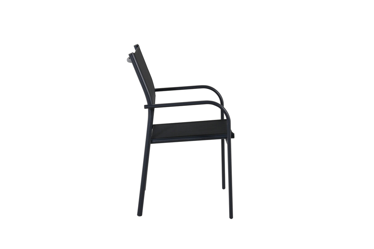 2er Set Gartenstuhl Ira - elegante schwarze Optik aus Aluminium