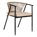2er Set - Gartenstuhl Lazaro Schwarz/Beige
