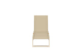 2er Set Sonnenliege Aera - Beige mit Teakholz-Details