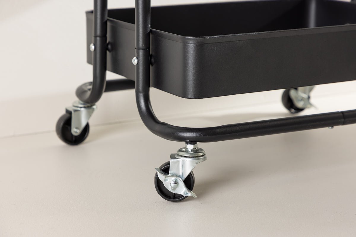 Regal Manaus – Rollregal mit 4 Ablagen in Schwarz